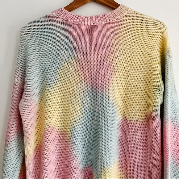 LoveShackFancy Naveen V-Neck Pullover Sweater Tie Dye Fairy Tale Women’s Small - Picture 12 of 16